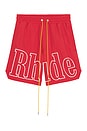 view 5 of 4 Logo Track Short in Red & White