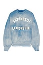 view 1 of 3 x Automobili Lamborghini Extended Rib Crewneck in Washed Blue