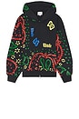 view 1 of 4 Bandana Print Full Zip Hoodie in Vintage Black