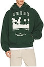 view 3 of 4 Thousand Palms Hoodie in Vintage Forest Green & White