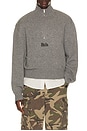 view 1 of 4 Quarter Zip Knit Top in Grey