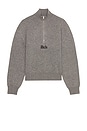 view 5 of 4 Quarter Zip Knit Top in Grey