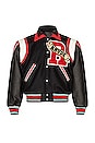 view 1 of 4 Varsity Jacket in Black & Red