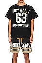 view 4 of 5 x Automobili Lamborghini 63 Raglan Tee in Vintage Black