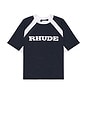 view 1 of 3 Mesh Tee in Navy & Stark White