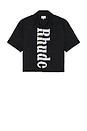view 1 of 4 Center Logo Button Up Shirt in Black & White