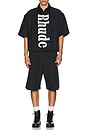 view 4 of 4 Center Logo Button Up Shirt in Black & White