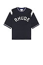 view 1 of 5 Logo Lightning Ringer Tee in Navy & White