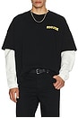 view 3 of 4 Rhude Steel Double Layered Tee in Black & White