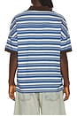 view 2 of 5 Fontaine Striped Short Sleeve Polo Shirt in Navy, White, & Brown