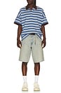 view 3 of 5 Fontaine Striped Short Sleeve Polo Shirt in Navy, White, & Brown