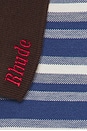 view 5 of 5 Fontaine Striped Short Sleeve Polo Shirt in Navy, White, & Brown
