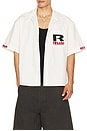 view 1 of 6 Petrol Oversized Mechanic Shirt in White, Black, & Red