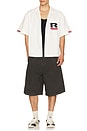 view 4 of 6 Petrol Oversized Mechanic Shirt in White, Black, & Red