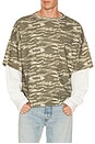 view 1 of 5 Tiger Camo Double Layer Tee in Camo & White