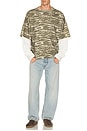view 3 of 5 Tiger Camo Double Layer Tee in Camo & White