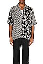 view 3 of 4 Bandana Button Up Shirt in Black & White