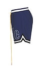 view 3 of 4 Basketball Logo Swim Short in Blue, Black, & White