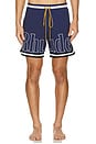 view 4 of 4 Basketball Logo Swim Short in Blue, Black, & White