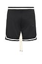view 2 of 4 Logo Basketball Swim Shorts in Black, White, & Blue in Black, White & Blue