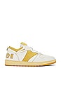 view 1 of 7 Rhecess Low Sneaker in White & Mustard