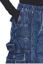 view 6 of 6 Unisex Denim Puffer Cargo Pants in Denim