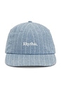 view 1 of 2 Essential Pin Stripe Denim Cap in Washed Indigo