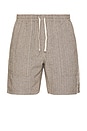 view 1 of 4 Linen Stripe Fatigue Jam Shorts in Brown