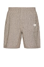 view 2 of 4 Linen Stripe Fatigue Jam Shorts in Brown