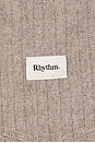 view 3 of 4 Linen Stripe Fatigue Jam Shorts in Brown