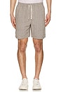 view 4 of 4 Linen Stripe Fatigue Jam Shorts in Brown