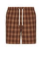 view 1 of 6 Shadow Check Jam Shorts in Rust