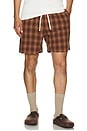view 5 of 6 Shadow Check Jam Shorts in Rust