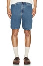 view 3 of 4 Turnback Denim Shorts in Dark Blue