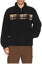 view 4 of 5 Checkered Fleece Quarter Zip in Black