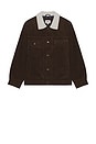 view 4 of 4 Flannel Lined Cord Trucker Jacket in Chocolate