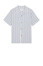 view 1 of 4 Vacation Stripe Short Sleeve Shirt in Blue