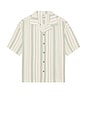 view 1 of 3 Relaxed Stripe Short Sleeve Shirt in Olive