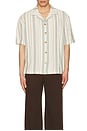 view 3 of 3 Relaxed Stripe Short Sleeve Shirt in Olive