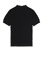 view 2 of 3 Textured Knit Short Sleeve Polo in Black