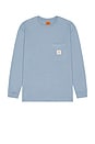 view 1 of 5 Vintage Pocket Long Sleeve Waffle Tee in Slate