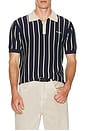 view 4 of 5 Striped Knit Polo in Navy