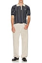 view 5 of 5 Striped Knit Polo in Navy