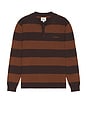 view 1 of 5 Ventura Stripe Knit Polo in Cafe