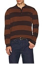 view 4 of 5 Ventura Stripe Knit Polo in Cafe