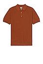 view 1 of 3 Textured Knit Short Sleeve Polo in Clay