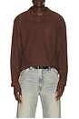 view 1 of 4 Vintage Terry Long Sleeve Polo in Chocolate
