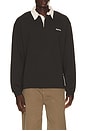 view 1 of 5 Koa Vintage Rugby Long Sleeve Polo in Black