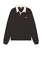view 5 of 5 Koa Vintage Rugby Long Sleeve Polo in Black