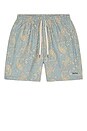 view 4 of 4 Tally Paisley Swim Short in Pacific